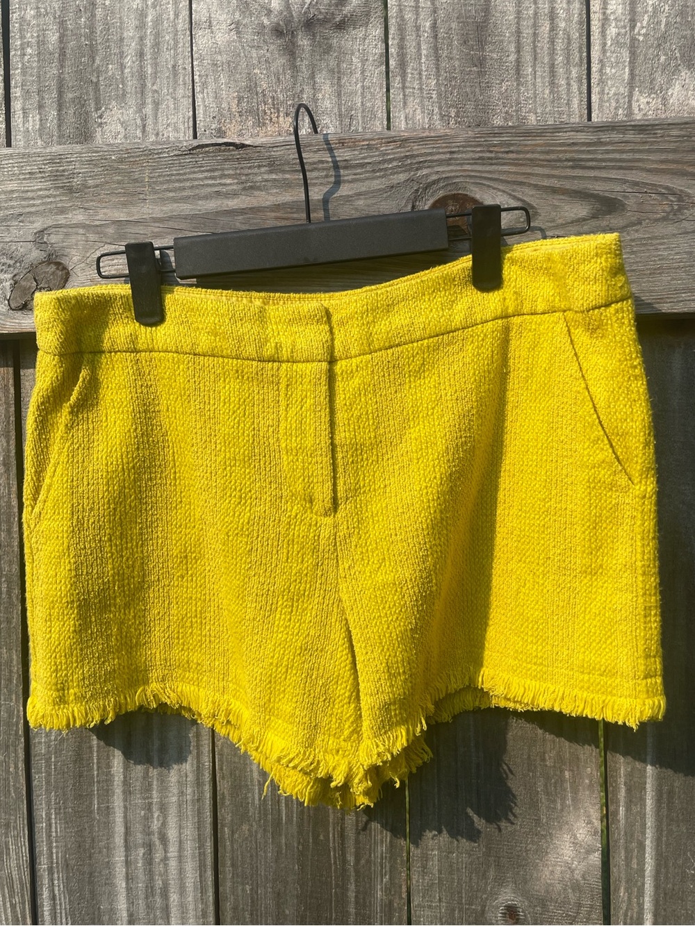 Trina Turk Bright Yellow Textured High-Waist Shorts